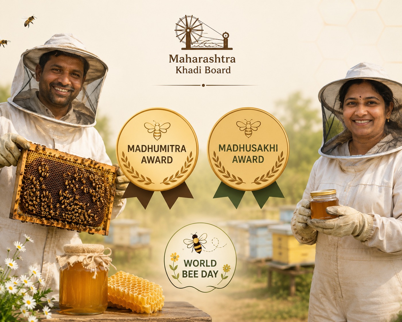 Maharashtra Khadi Board to Honour Beekeepers With Madhumitra & Madhusakhi Awards on World Bee Day